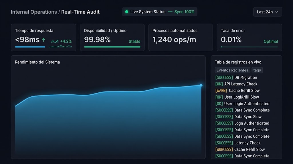 Panel de operaciones en tiempo real